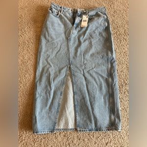 High Waist Midi Denim Skirt